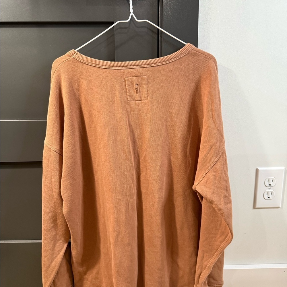 Aerie Women's Wide Neckline Oversized Brown Sweatshirt Size Small - Picture 4 of 6
